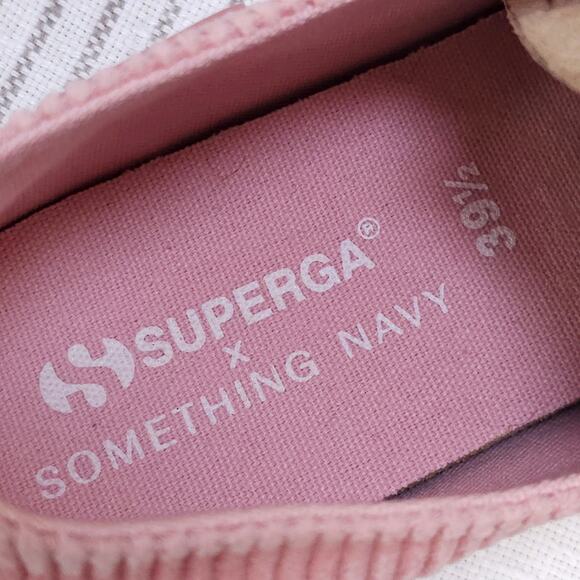 SUPERGA x SOMETHING NAVY Sneakers Pink Corduroy Womens 9 Girly Coquette Kicks - Picture 6 of 10